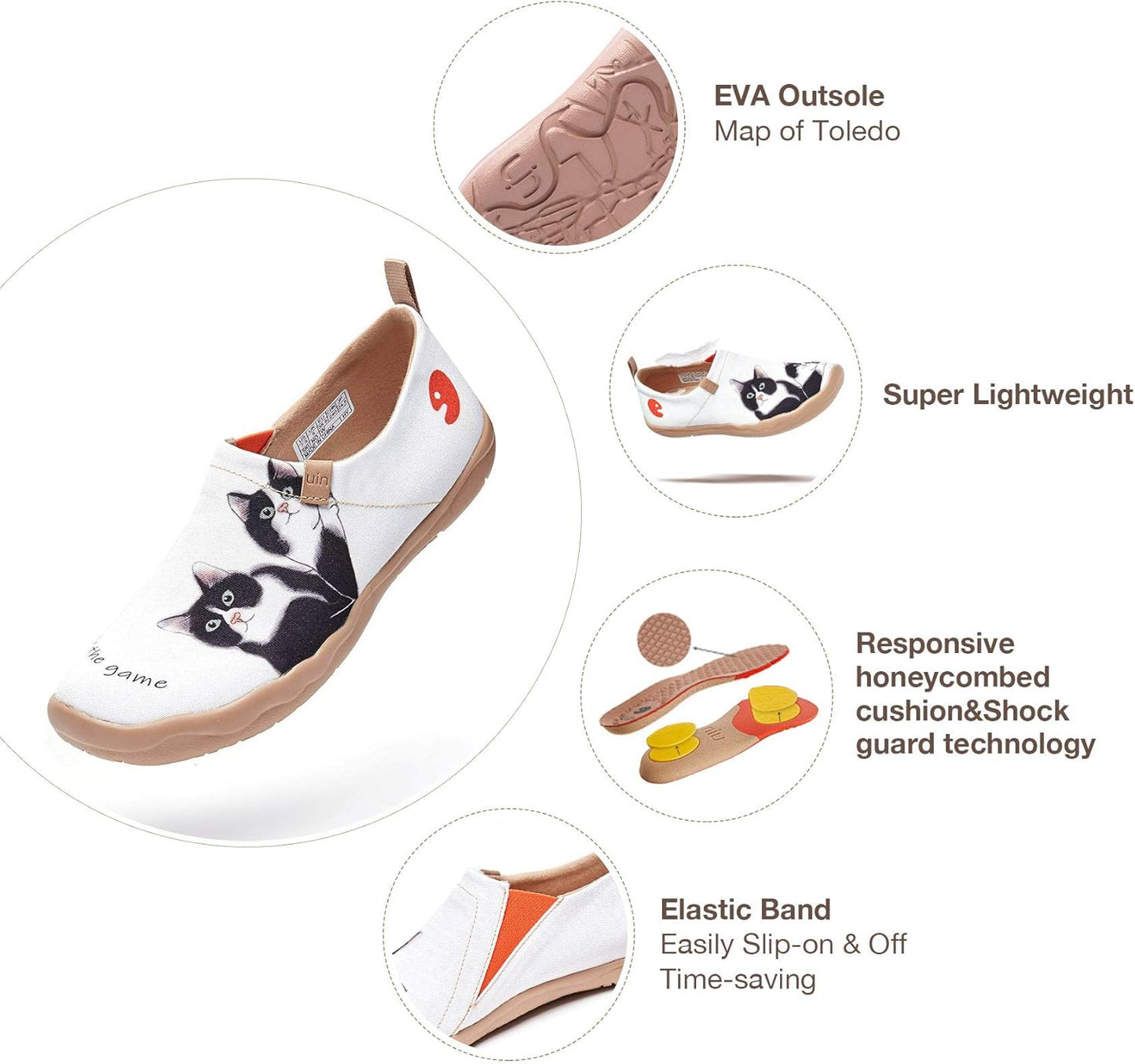 UIN Women'S Casual Loafers Travel Painted Walking Slip on Lightweight Comfortable Canvas Fashion Sneakers