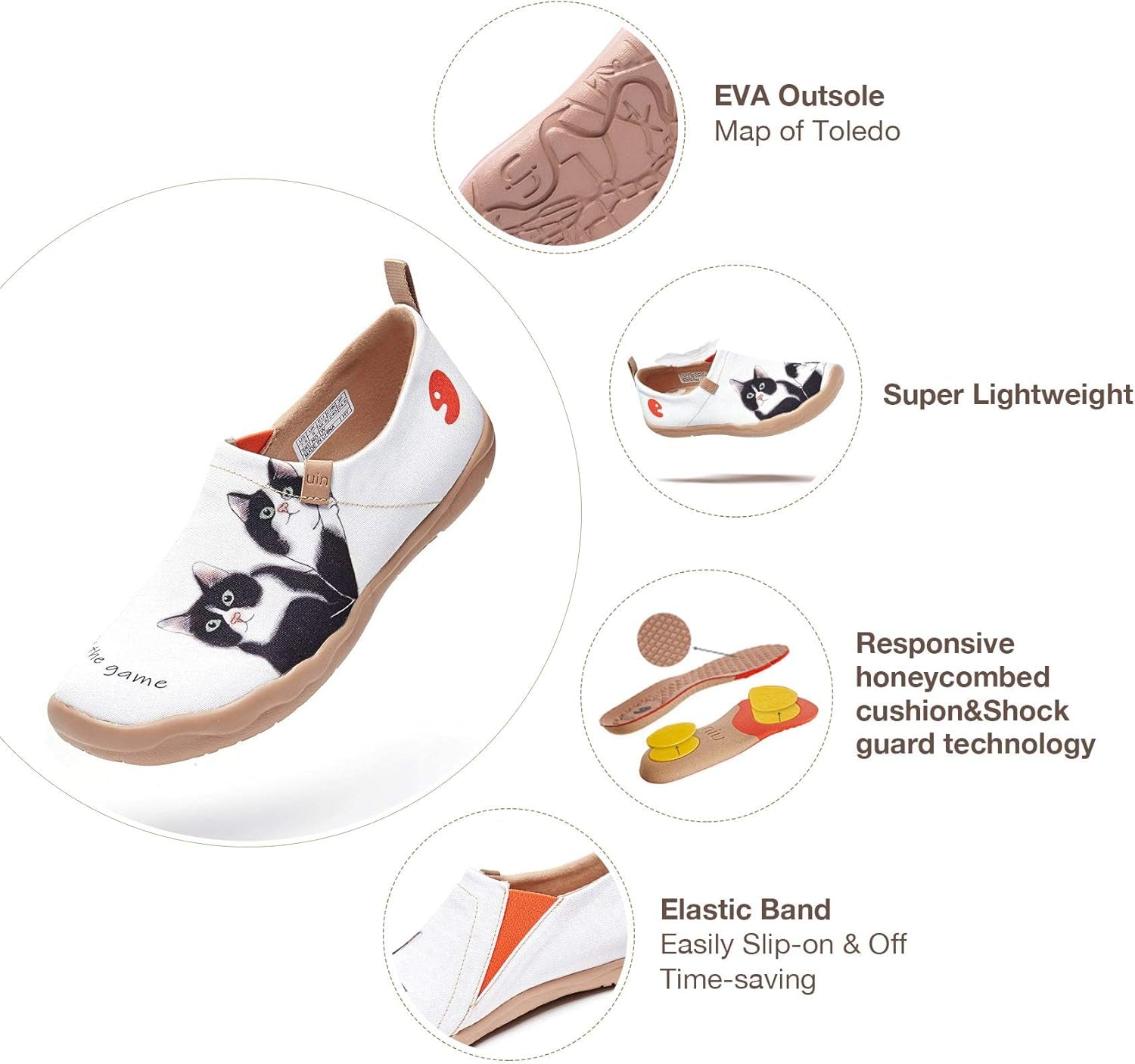 UIN Women'S Casual Loafers Travel Painted Walking Slip on Lightweight Comfortable Canvas Fashion Sneakers