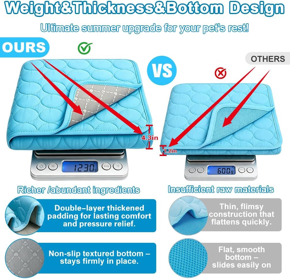 Dog Cooling Mat 2026 Upgraded Arc-Chill Cooling Dog Bed Mat, Washable Pet Cooling Pad (Q-Max>0.4) Cooling Mat for Dogs & Cats Indoor & Outdoor Car Seats (Blue, 28X22 In)