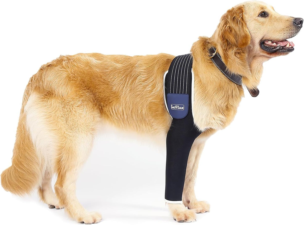 Dog Leg Sleeve, Medical Dog Cone Alternative, Shoulder Protect Sleeve for Dogs with Strechy Adjustable Elastic Band, for Hot Spots, Wounds, Bandages, Prevent Licking Elbow Brace Protector