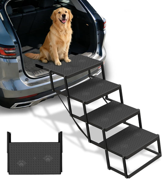 Dog Steps for Car, SUV with Upgraded Non-Slip Surface, 4 Steps