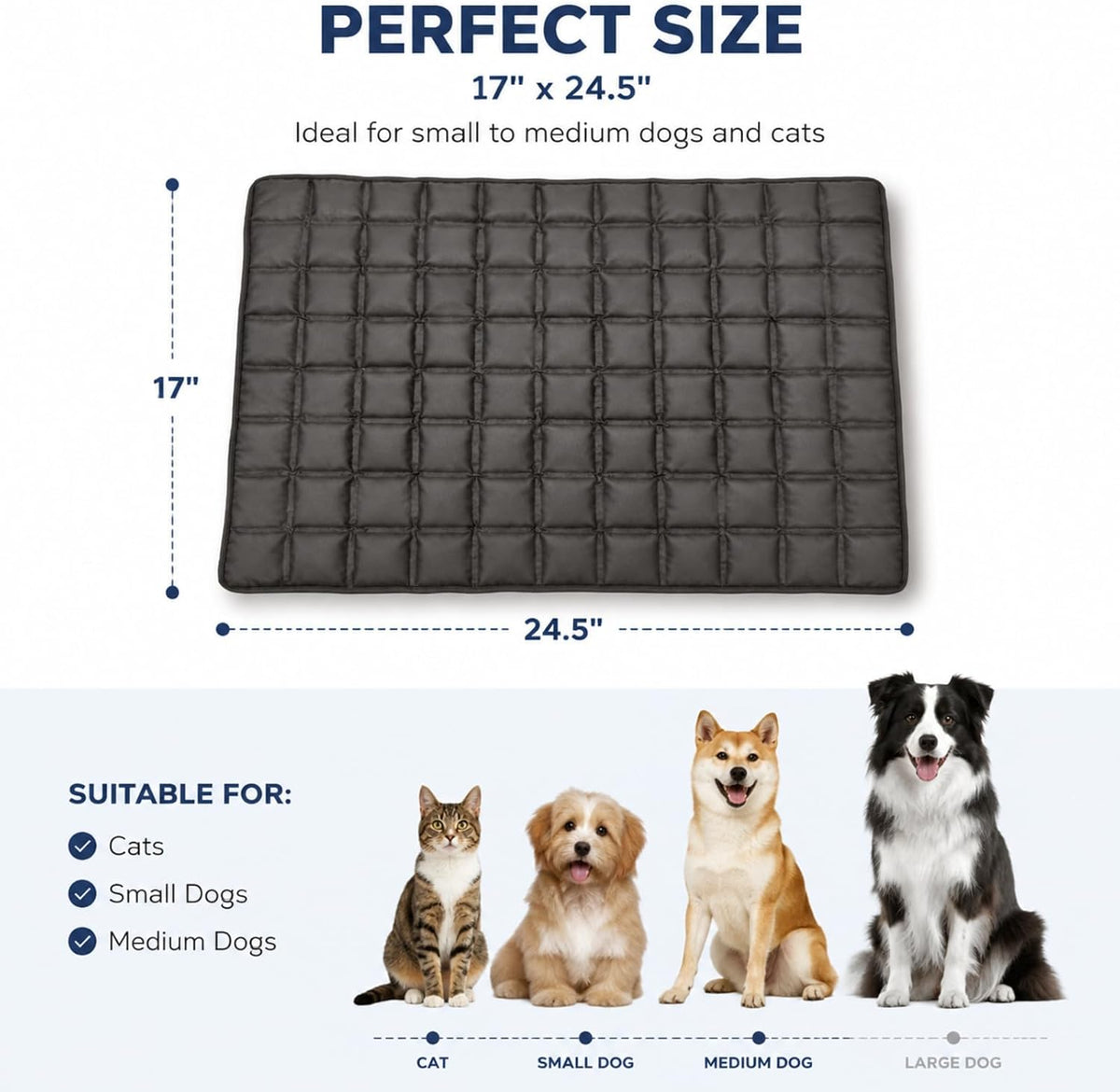 WORLD-BIO Cooling Mat for Dogs, Cooling Gel Pad for Dogs & Cats, Non-Toxic, Ice Cell Mat for Home/Car/Travel, 17 X 24.5 Inches
