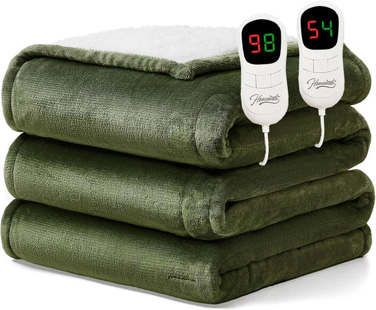 Homemate Electric Heated Heating Blanket King Size 100X90 Dual Control ETL