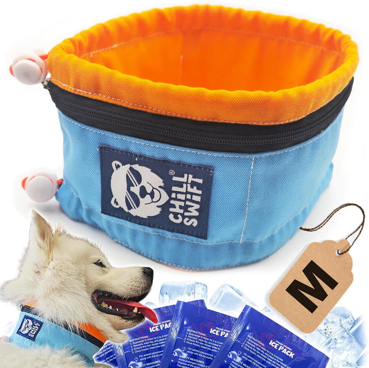 Cooling Collar for Dogs - Ice Bandana with 16 PCM Ice Packs & Carry Bag