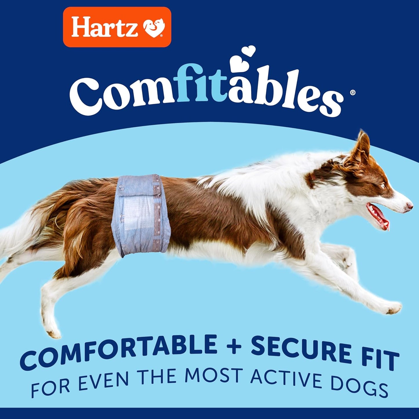 Hartz Comfitables Disposable Male Dog Wraps Stretchy Waistband, Sm 40 Count | Comfortable & Secure Fit, Easy to Put On, Super Absorbent, Breathable Material, Flashdry Technology, Leak Shield
