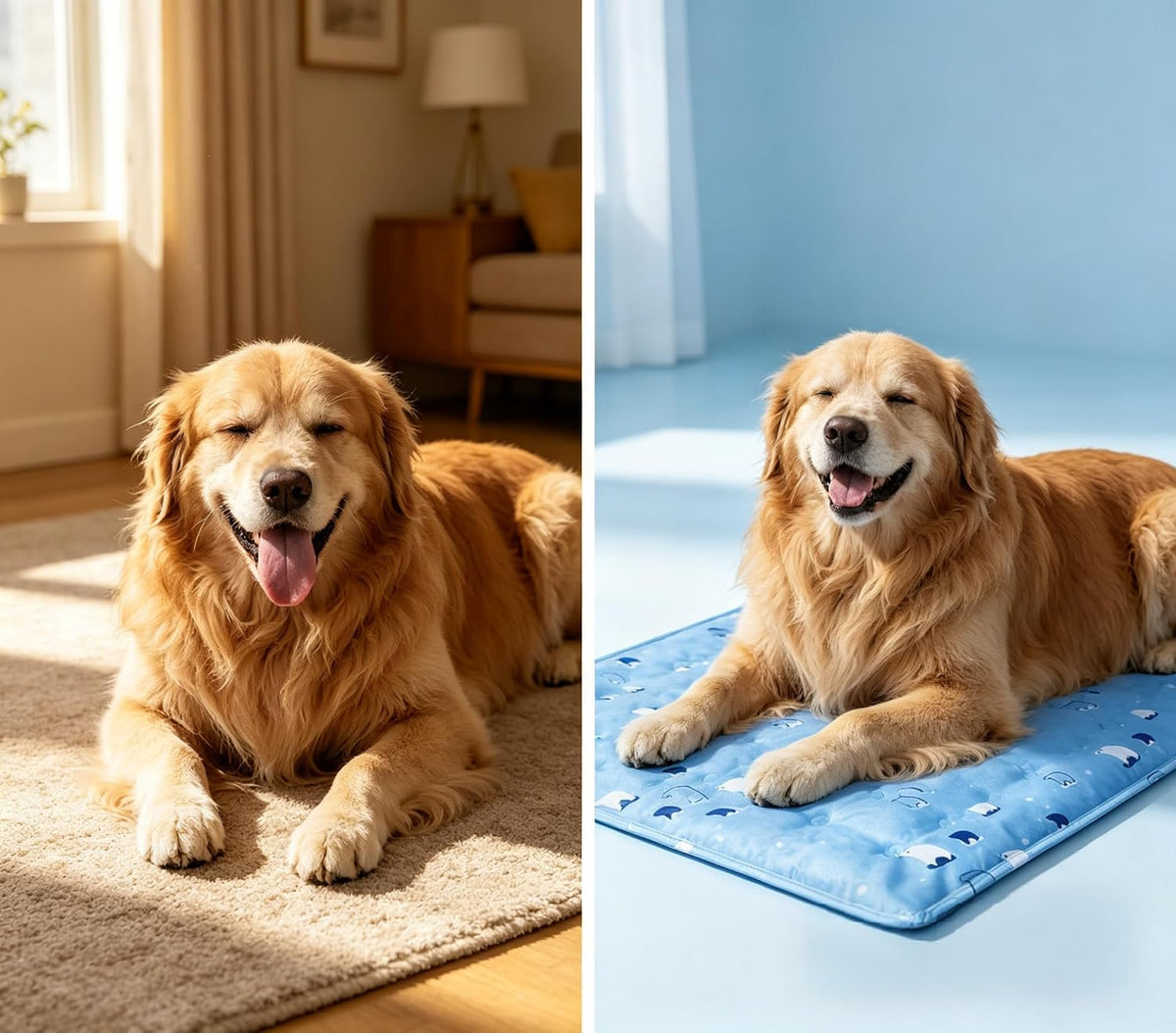 Zeqi Gel-Filled Cooling Mats for Cats Dogs Pets 35''X24'', Water-Proof Surface, Summer Dog Cool Mat, Cooling Cat Bed, Cool Mat, Ice Mat, Seat Cushion for Summer (Large, Animal Print)