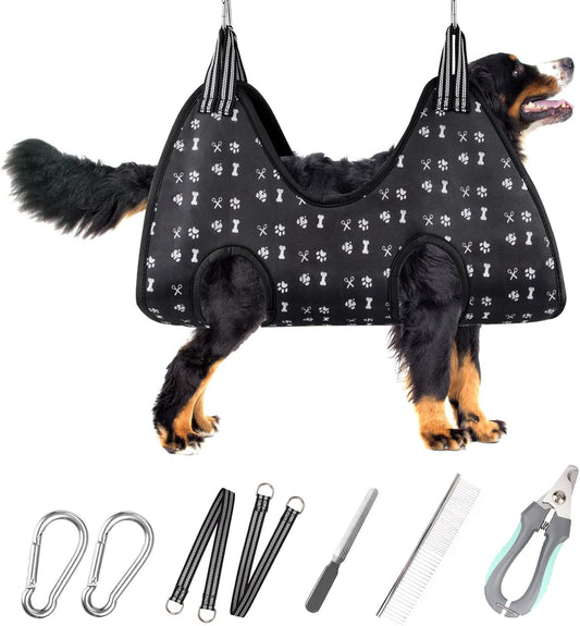 Ateson Pet Dog Grooming Hammock Harness for Nail Trimming (XXL 120Lb), Dog Sling for Easy Clipping with Nail Clippers and File
