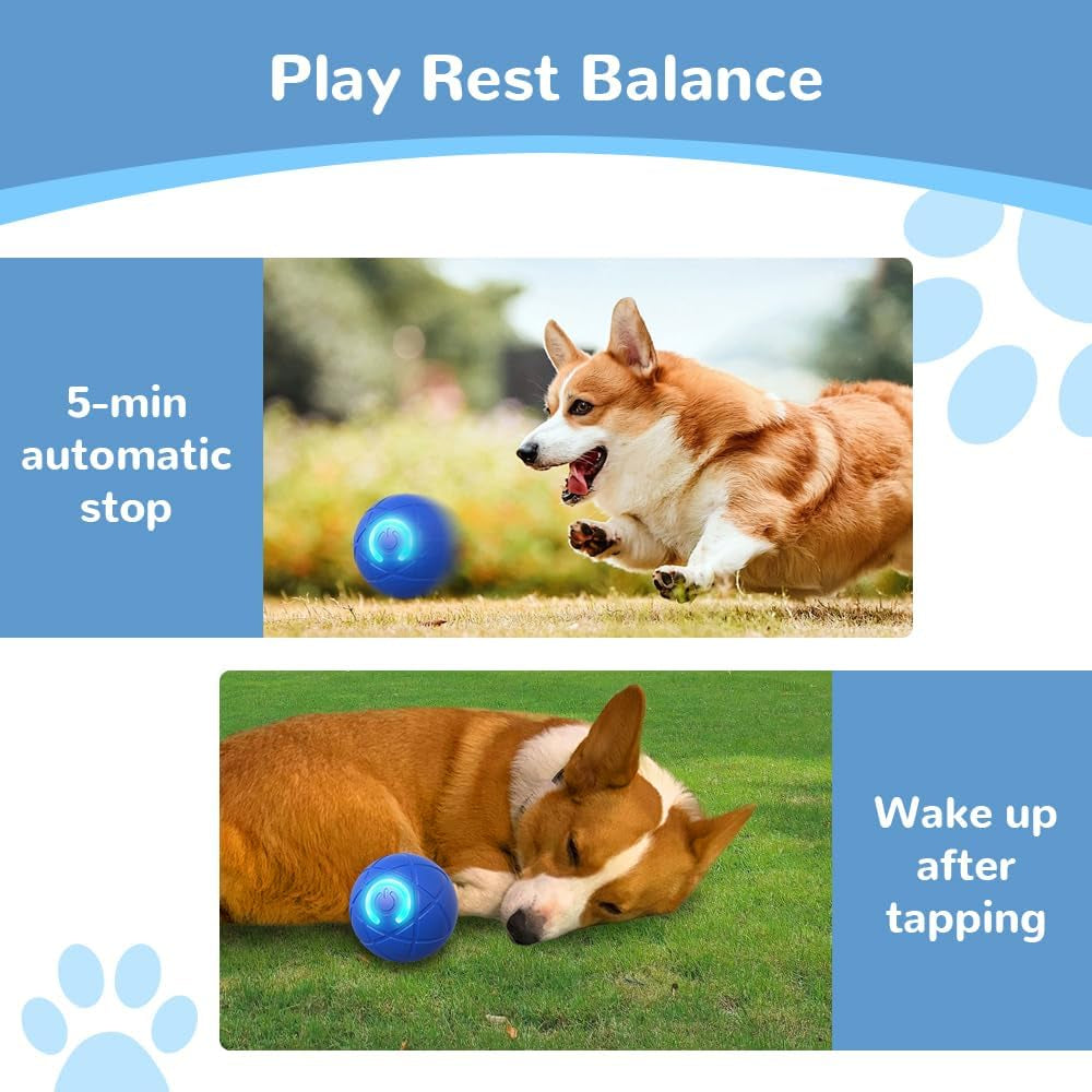 Interactive Ball Toy for Pets, 2026 New Interactive Dog Ball, Upgraded Automatic Dog Ball, Portable Indoor Active Ball Toy for Cats, Fun Small Breed Interactive Ball Toy for Small Dogs (Orange)