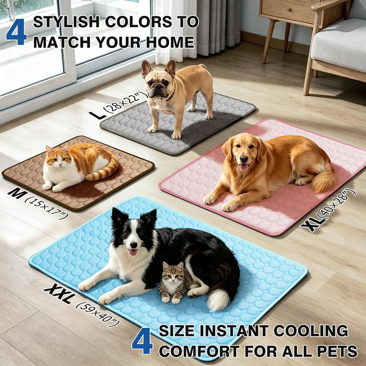 Mannice Dog Cooling Mat, Thick & Durable Cooling Mat for Dogs(Q-Max>0.4)