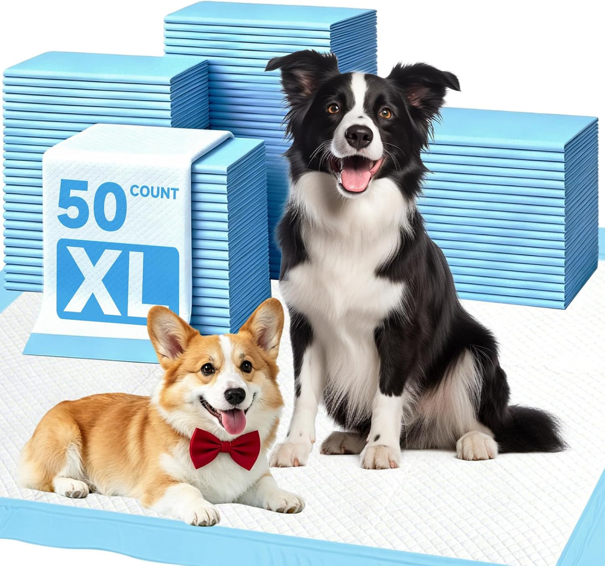 50 Count Disposable XL Pee Wee Pet Training Pads for Dog, 28X34 In