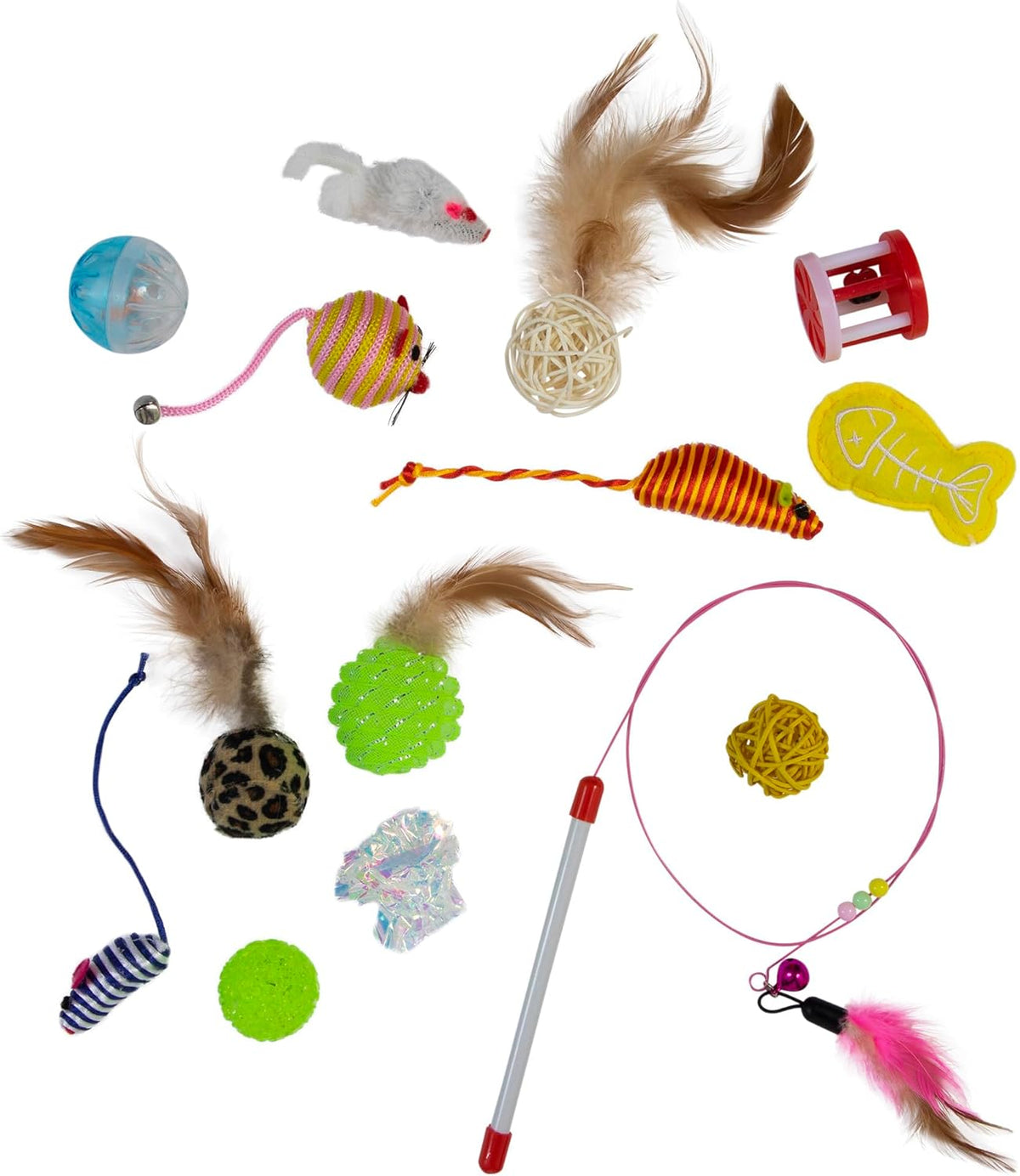 Pet Zone Bunch O Rollers Interactive Cat Toys for Hunting Play, Pack of 15