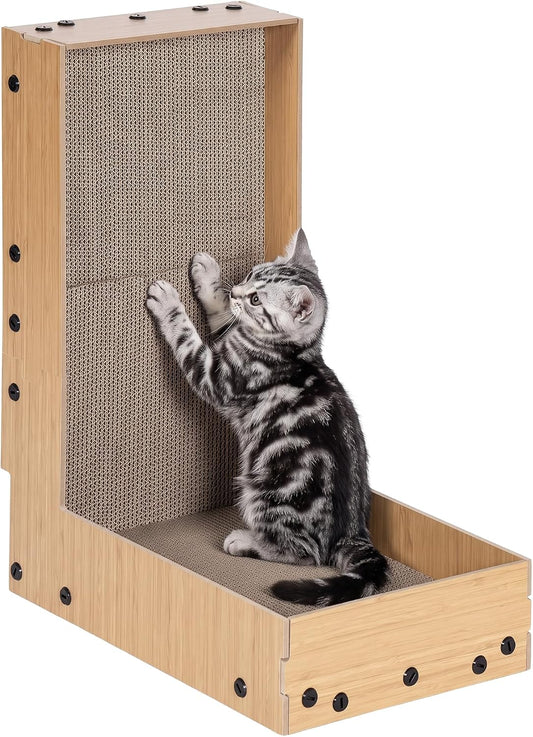 18.9" Cat Scratcher with Full Enclosure Holds Scrap for Small Cats