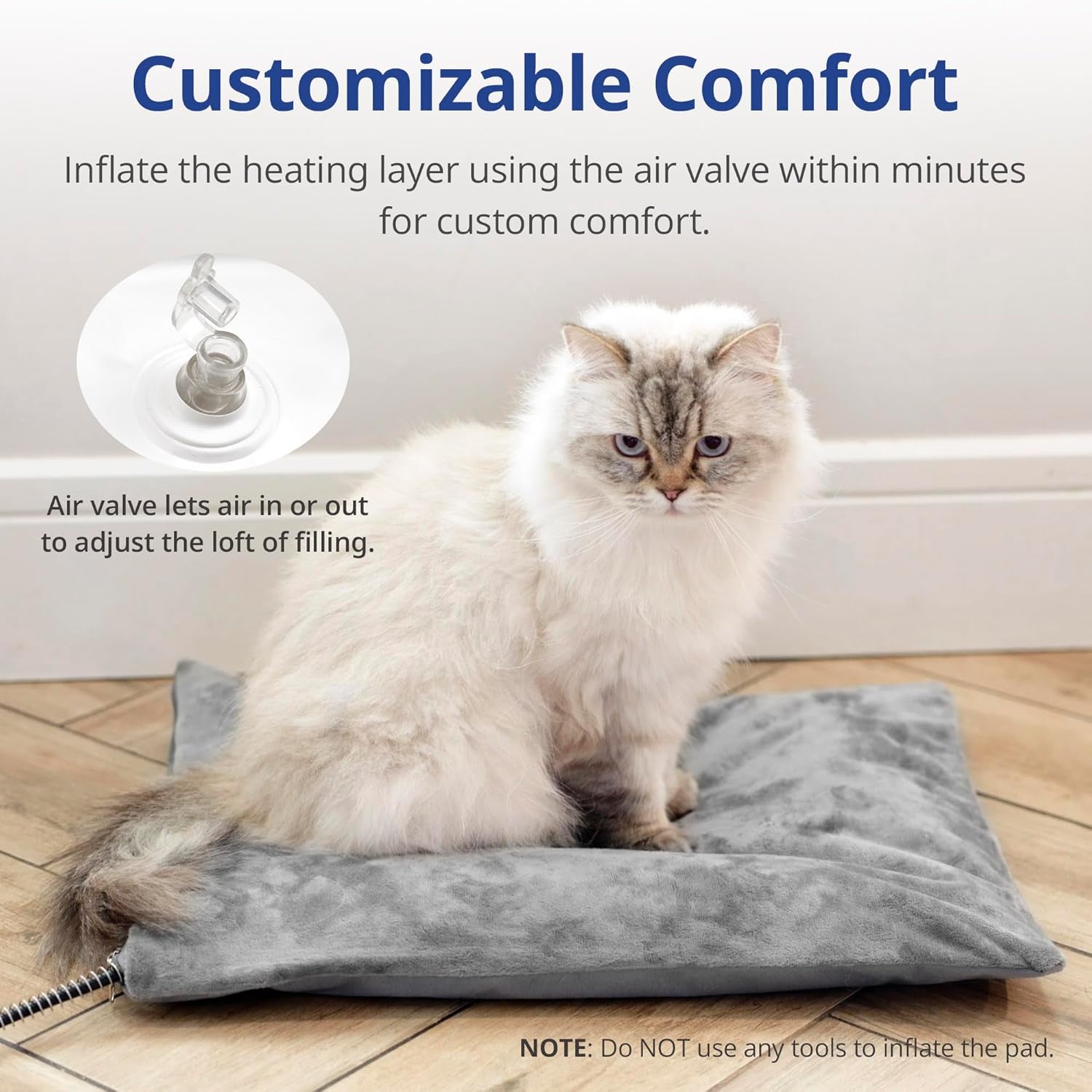 Outdoor Heated Cat Bed, Soft Pet Heating Pad with Steel-Wrapped Cord, outside Pet Warmer for Feral Cats and Dogs, 19.7" X 15.7", 40 Watts