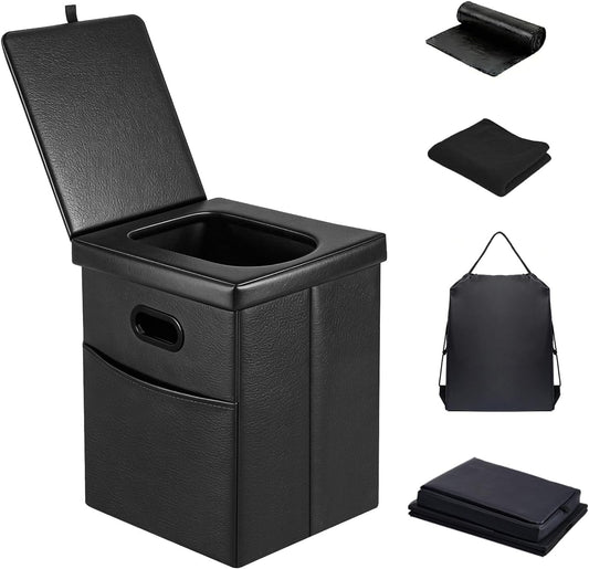 Panmout XL 16.5" Portable Toilet for Adults, Folding Camping Toilet
