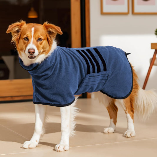 Microfiber Dog Bathrobe, Super Absorbent Dog Drying Coat