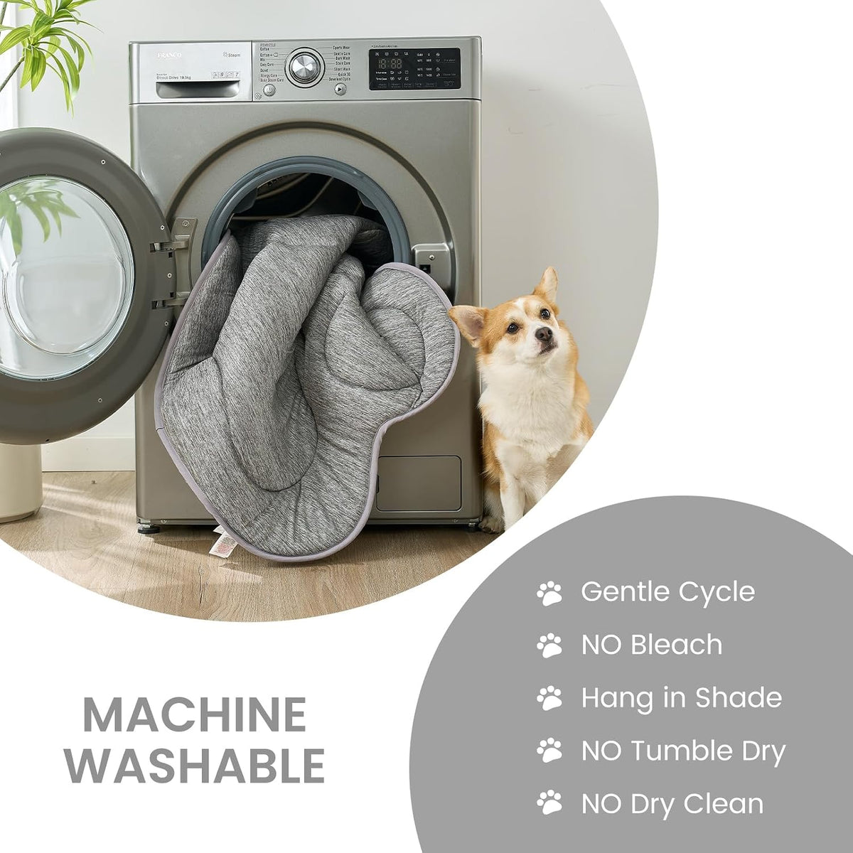 Cozy Bliss Cute Paw Shape Cooling Mat for Medium Dogs and Cats, Non-Slip, Leakproof Washable Pet Cooling Mat Q-Max 0.5 for Hot Weather, Indoor and Outdoor Summer Pad, Heather Charcoal Grey, 35"X40"