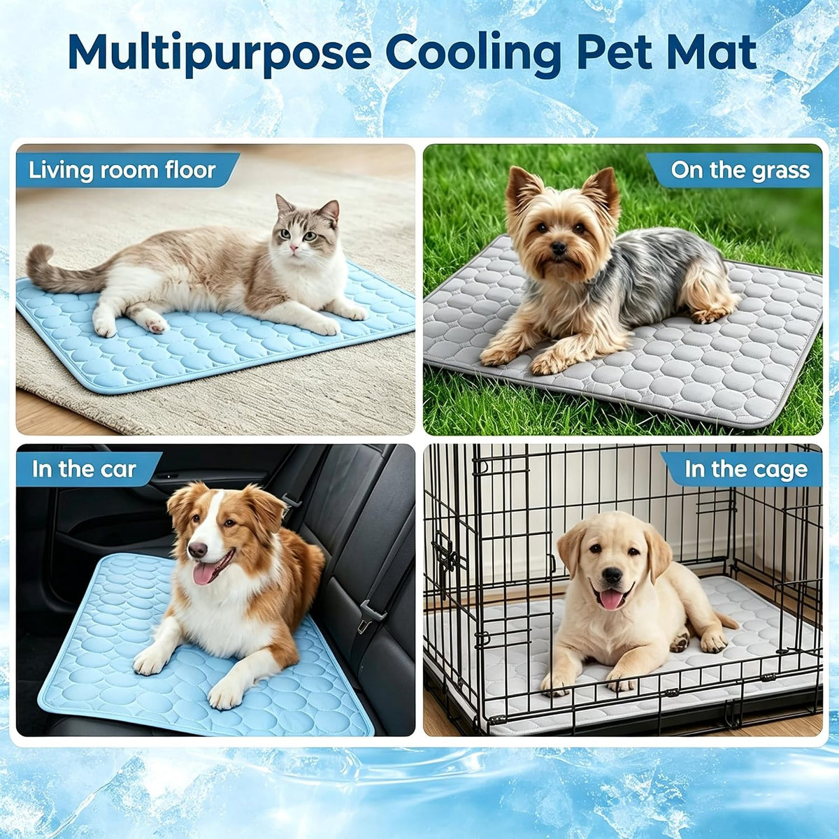 Cooling Mat for Dogs Large,Dog Cooling Mat Indoor,12"X16",Crate Pad for Pet