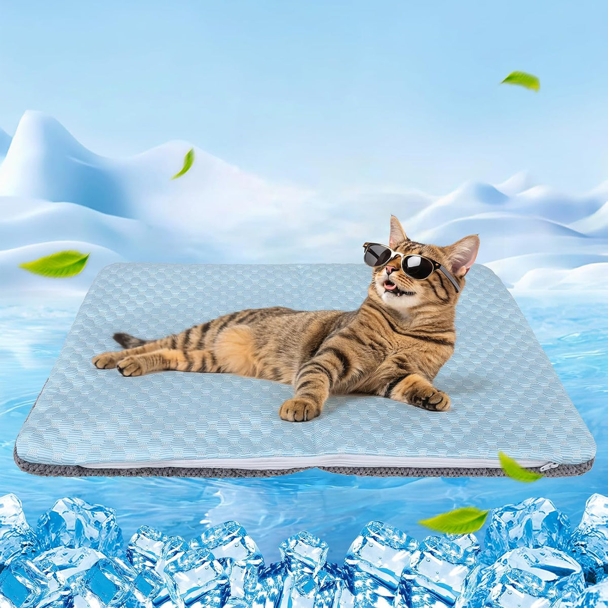 BEAUTYZOO Cooling Mat for Cats, Reversible Warm & Cooling Cat Bed,26" X 17"