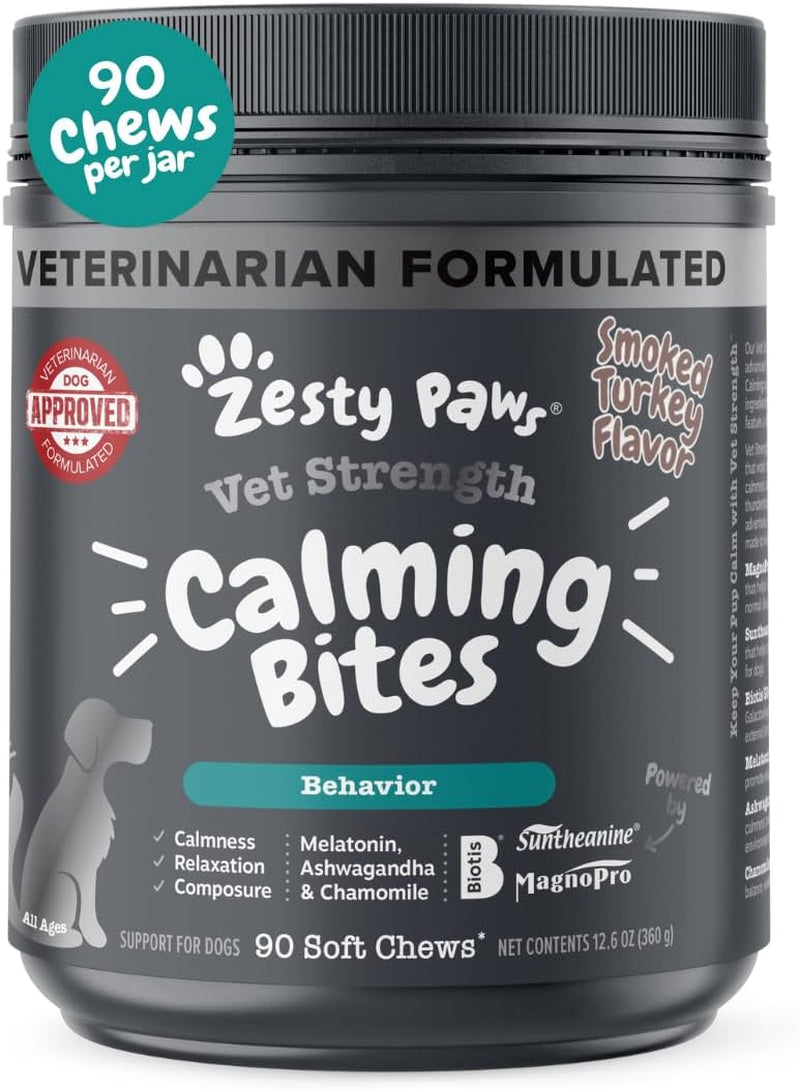 Zesty Paws Vet Strength Calming Chews for Dogs - Dog Calming, 90 Ct