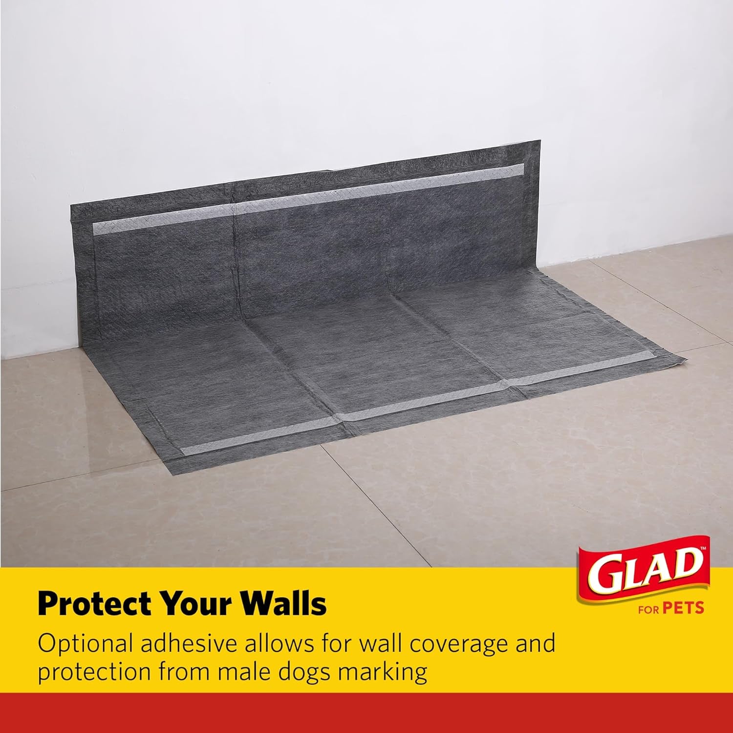 Glad for Pets Day to Night Activated Carbon Puppy Training Pads, Odor Control Disposable Dog Pads with Adhesive and Wall Protection, Leak Proof and Super Absorbent, 30 X 36 Inch, 24 Count