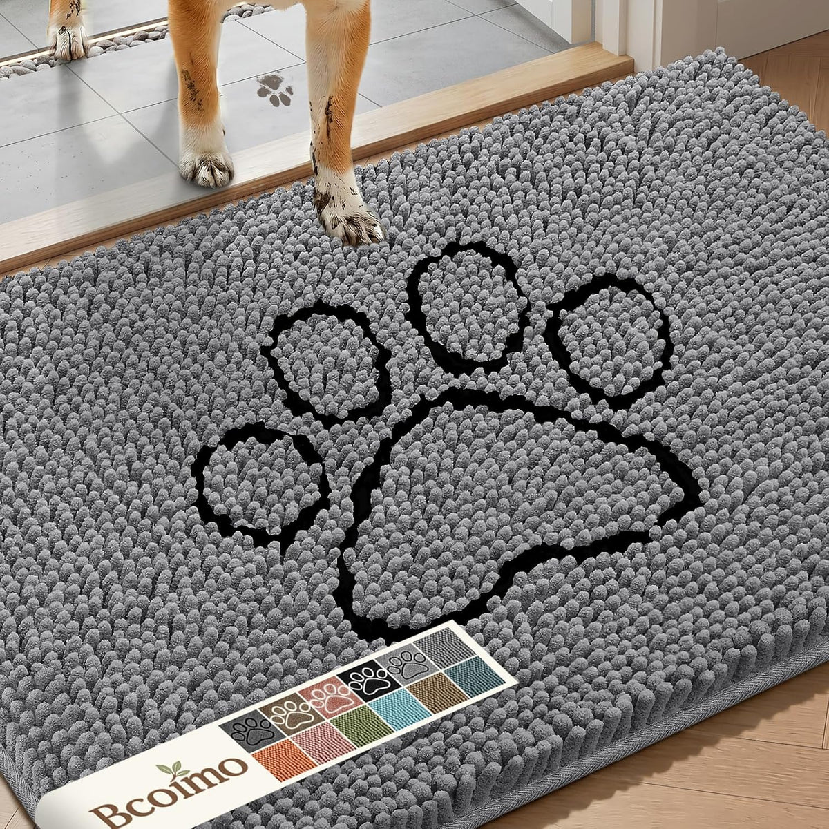 Bcoimo Chenille Doormats Absorb Moisture and Dirt 30*20, Muddy Mats for Dog