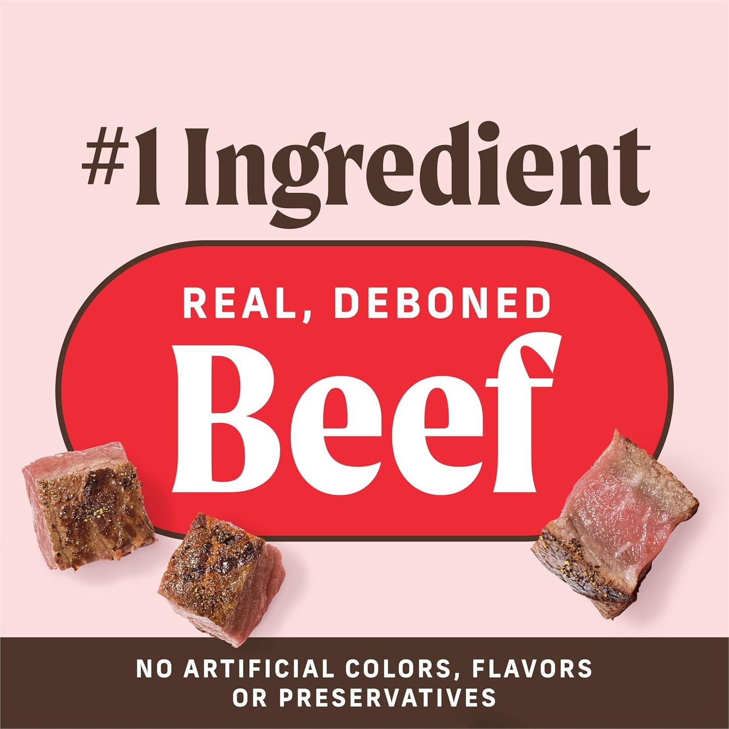 Merrick Power Bites Natural Soft and Chewy Real Meat Dog Treats, Grain Free Snack with Real Beef Recipe - 6 Oz. Bag