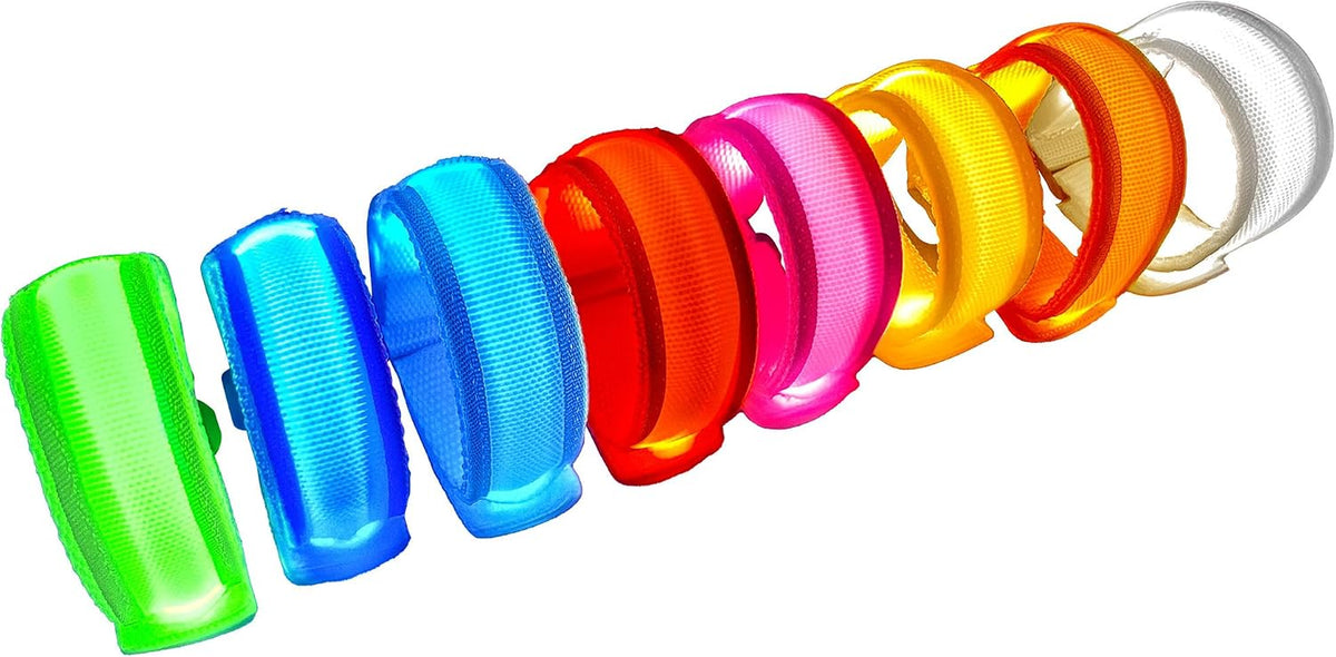 KIRALUMI 8 Pack Multicolor LED Light up Bracelets, 3 Light Modes