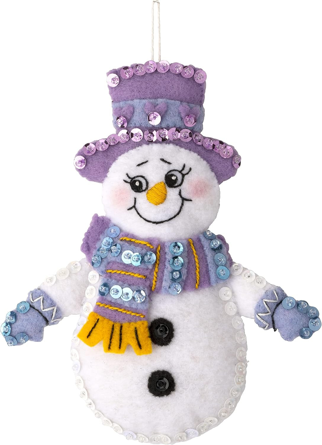Bucilla Felt Applique 6 Piece Ornament Making Kit, Snow Much Fun, Perfect for DIY Arts and Crafts, 89492E