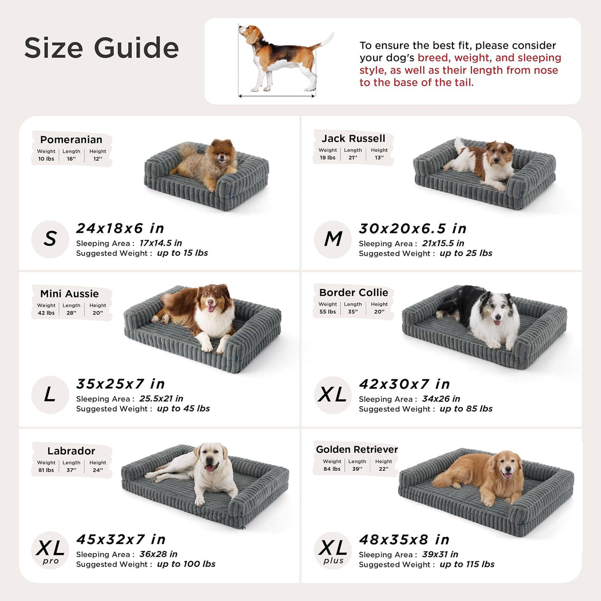 Bedsure Comfyfleece® Memory Foam Orthopedic Dog Beds Large Sized Dog 35"