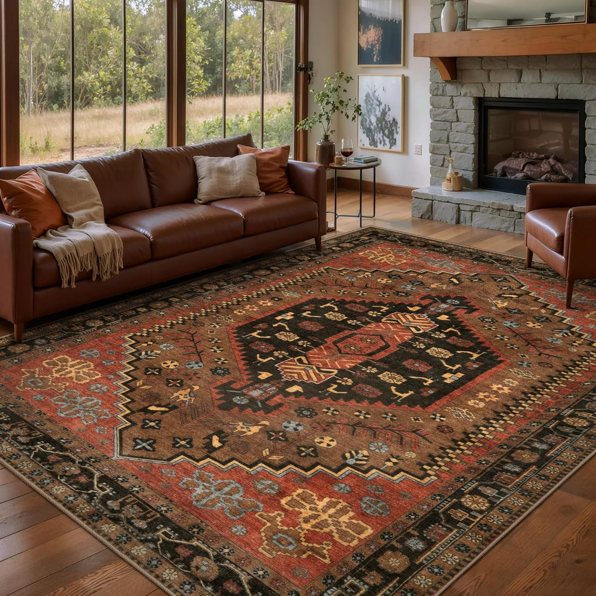 Ciicool 5X7 Area Rugs,Washable Large Boho Carpet for Living Room Bedroom