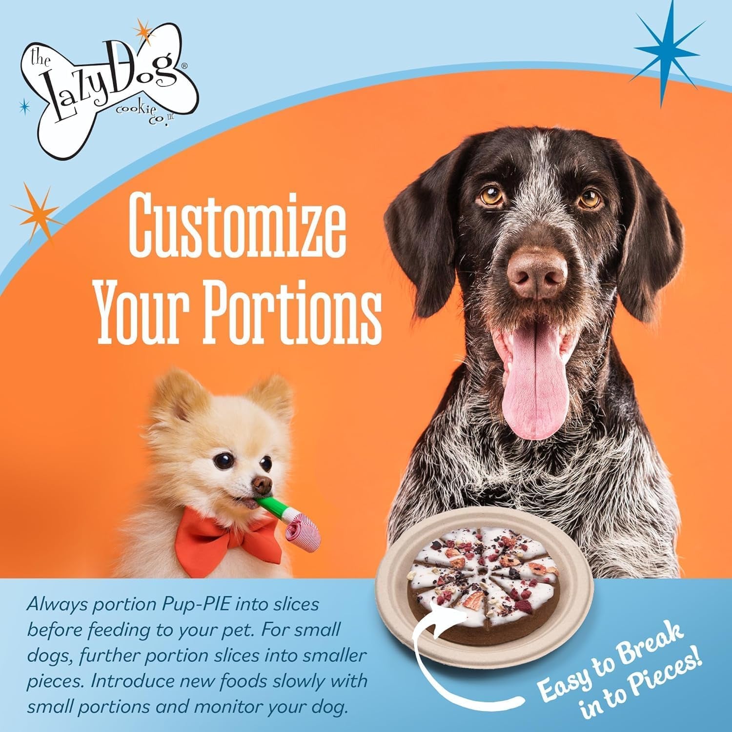 The Lazy Dog Cookie Co. I Ruff You Pup-Pie – All Natural Dog Treat for All Occasions – Healthy Dog Cookies Made in USA – 6" Celebration Pie – Best Natural Treats for Dogs, 5 Oz (Ruff You)