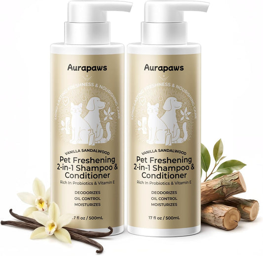 Probiotic Pet Shampoo, Sandalwood Vanilla,17Oz Each