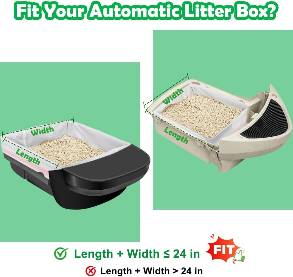 SZEE 120 Pack Automatic Waste Bags Compatible with Litter Box Robot 3/4 and Other Automatic Cat Litter Box, Waste Drawer Liners Bags Heavy Duty, Thick Self-Cleaning Cat Litter Box Liners