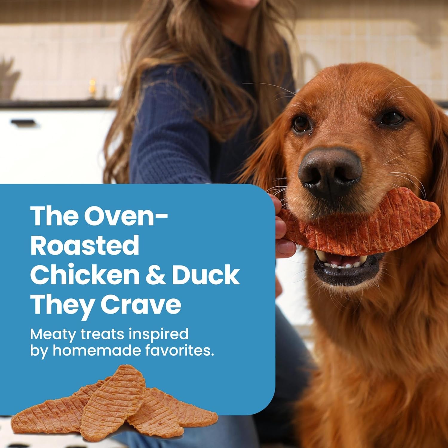 Blue Buffalo Nudges Chicken & Duck Jerky Cuts Natural Dog Treats, Oven-Roasted, Healthy Reward or Training Treat, Made in the USA with Real Chicken & Duck, No Artificial Preservatives, 36 Oz.
