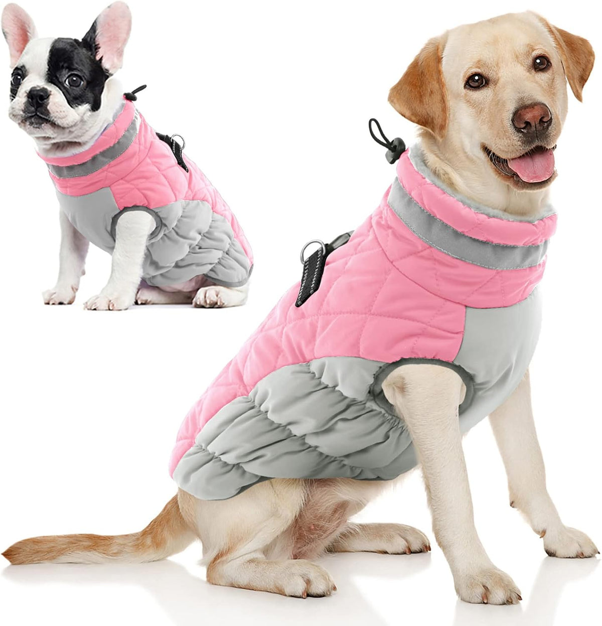 Dog Coat Warm Fleece Dog Winter Coat with Harness for Large Dogs