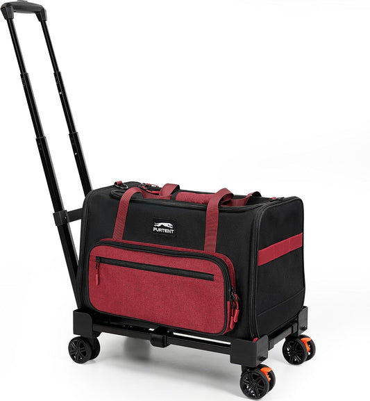 Cat Carrier with Wheels, Airline Approved Soft Sided Pet Carrier