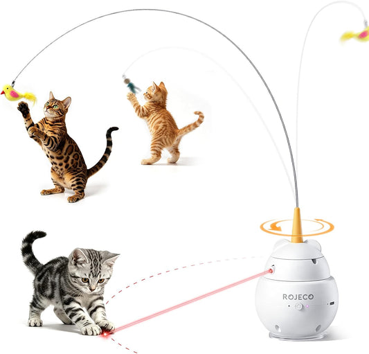 ROJECO 2-In-1 Cat Laser Toy, Flying Bird Interactive Toy for Indoor Cats
