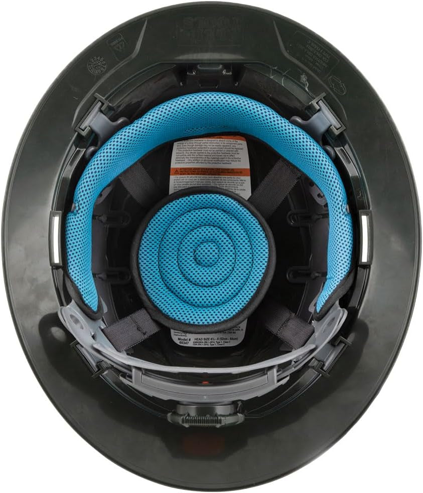 Klein Tools 60347 Hard Hat, Vented Full Brim, W/Headlamp, KARBN Pattern