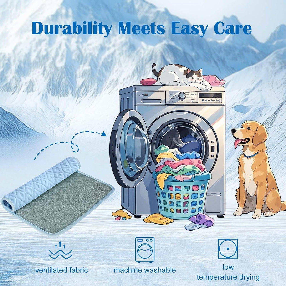 Dog Cooling Mat, Self Cooling Non-Gel Cooling Mat for Dogs Cat Use