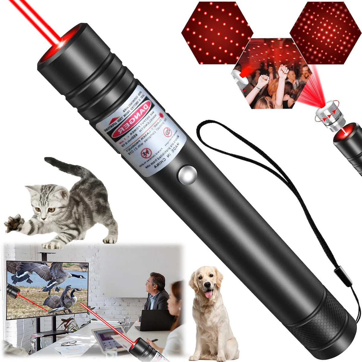 MEUSNO Lazer Pointer, Red Laser Pointer Rechargeable Lazer Pointer