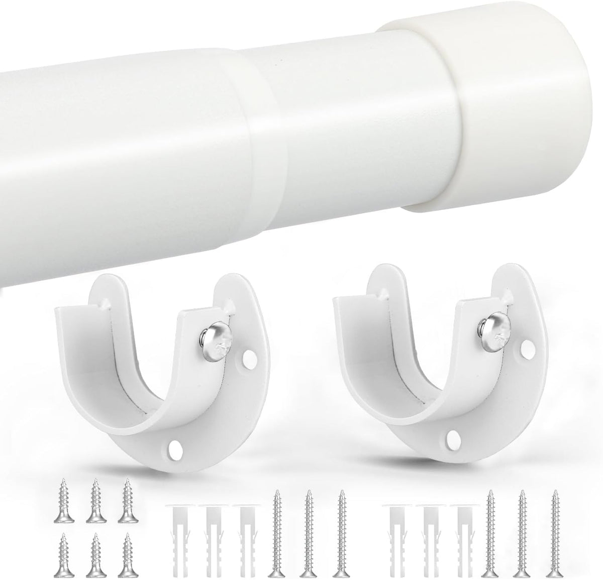 Closet Rods for Hanging Clothes, 17-38 Inch Stepless Adjustable Closet Rod