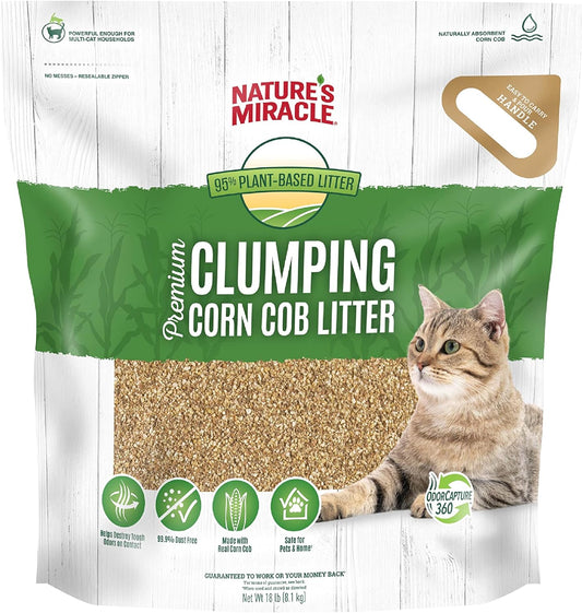 Nature'S Miracle Premium Clumping Corn Cob Litter, Tough Odor Bio-Enzymatic Formula, Dust Free