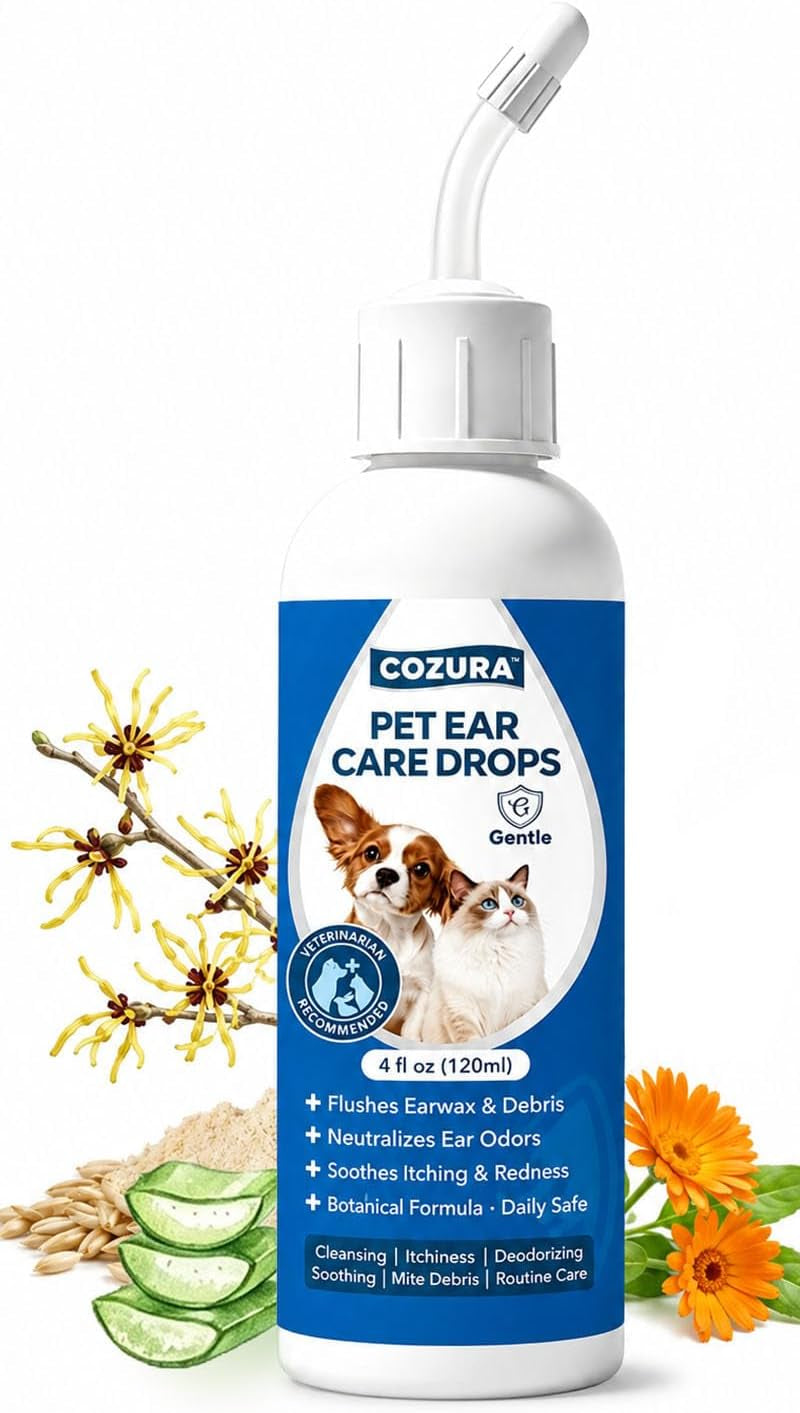 Dog & Cat Ear Cleaner, Itch Relief, Wax Removal & Odor Control