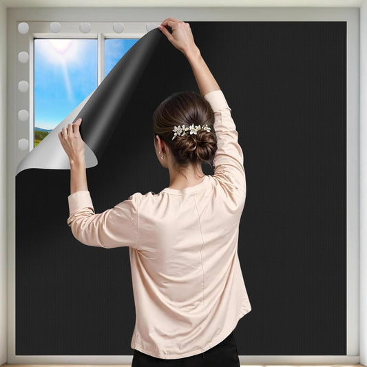 2 Pack Portable Blackout Curtains for Bedroom Adhesive Thermal Window Blind