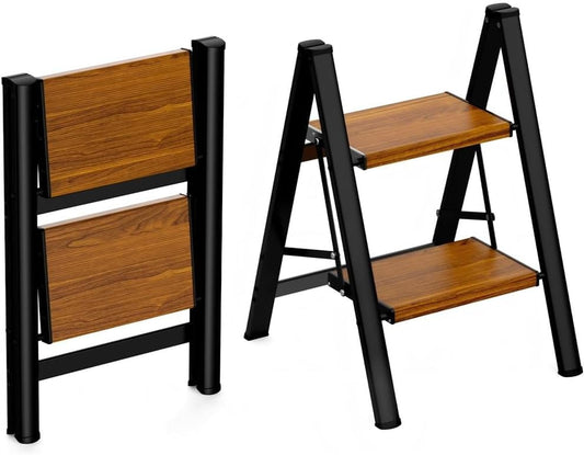 Hbtower Step Ladder, Lightweight Aluminum Folding Step Stool