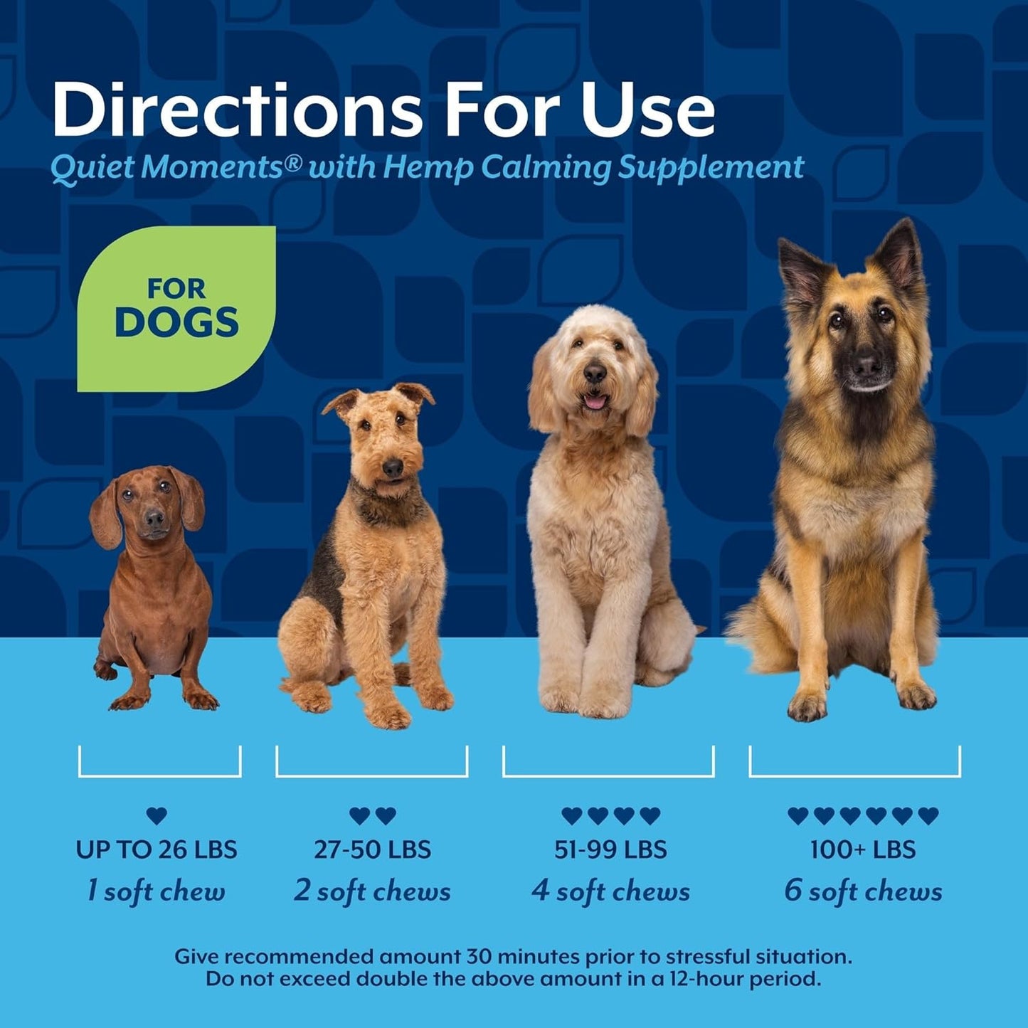 Naturvet Quiet Moments Calming Aid Dog Supplement, Helps Promote Relaxation, Reduce Stress, Storm Anxiety, Motion Sickness for Dogs (Quiet Moments plus Hemp, 180 Soft Chews)