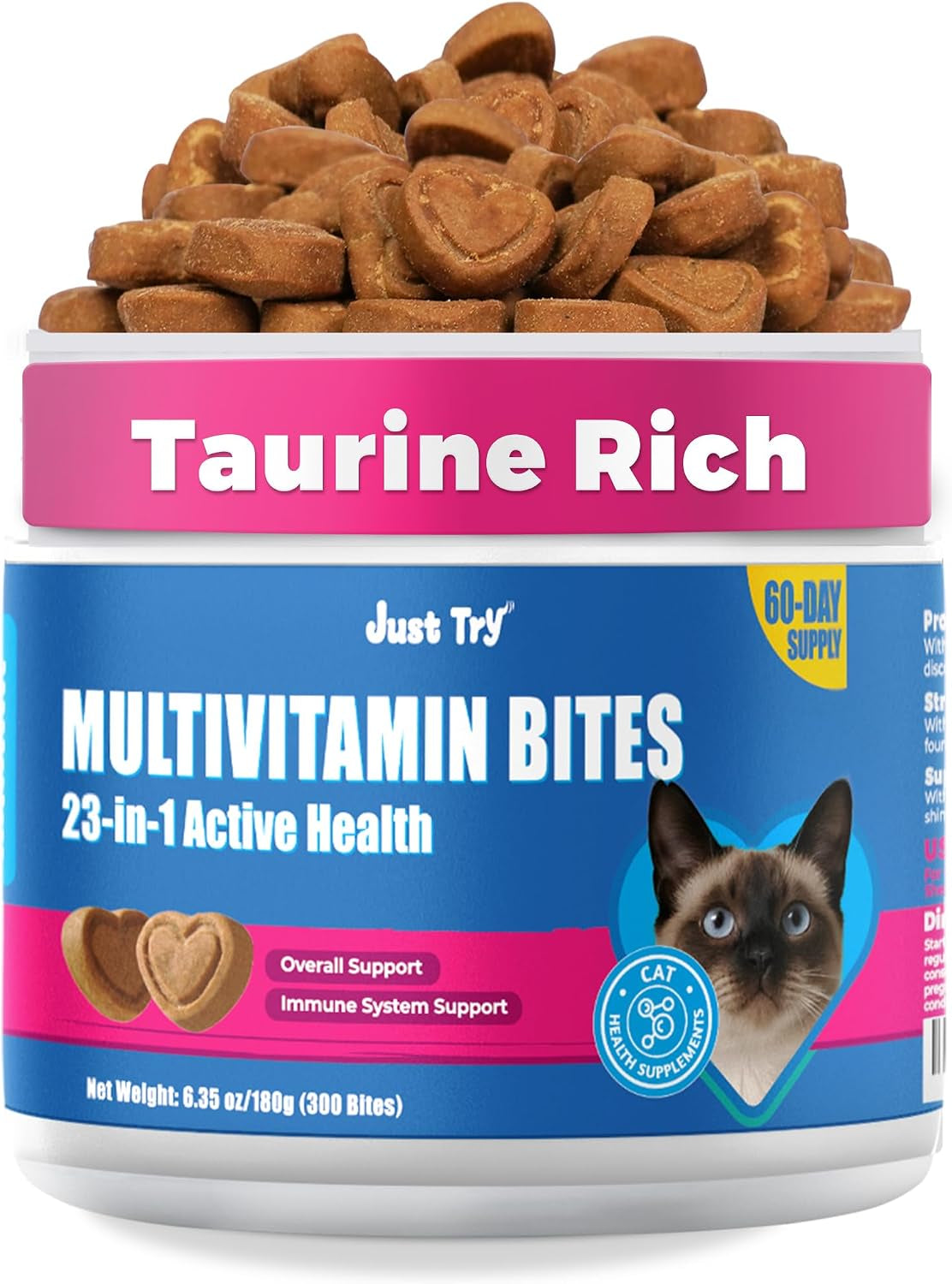 Just Try 23 in 1 Taurine for Cats Treats Multivitamin Indoor & Senior Cat