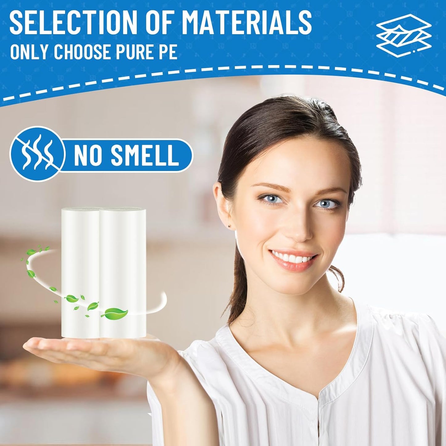 Lainneala Small Trash Bags 4 Gallon, 100 Count Small Garbage Bag Bathroom White Mini Trash Bag Trash Can Liners Unscented Small Garbage Bags for Bathroom Can
