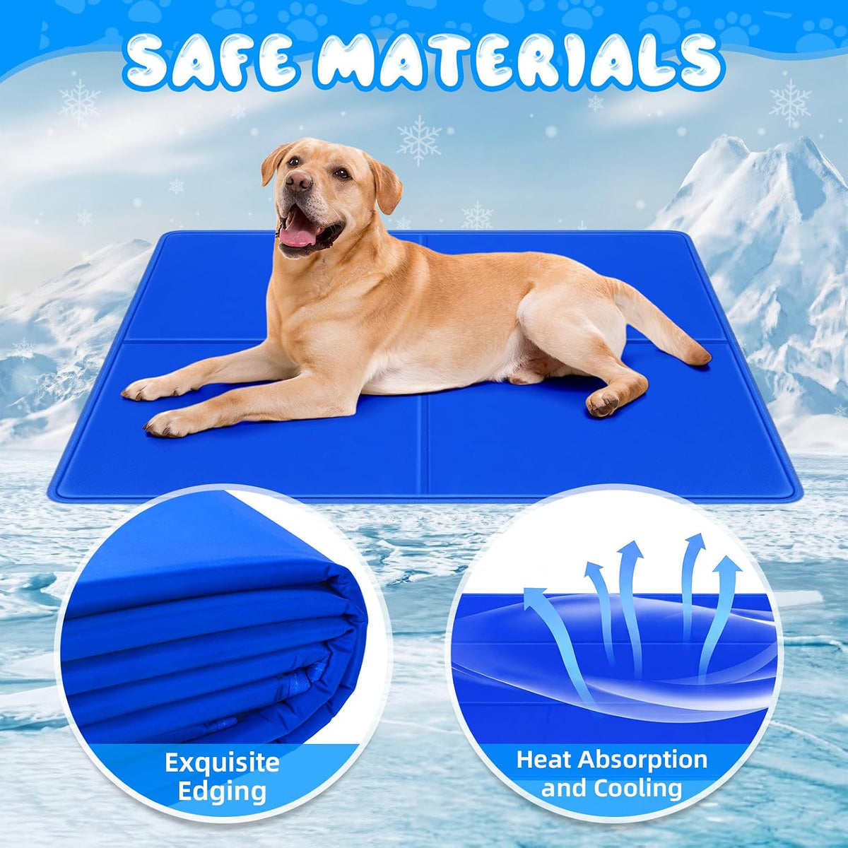 Drydiet 4 Pack 15"X 19" Dog Cooling Mat with Storage Bags