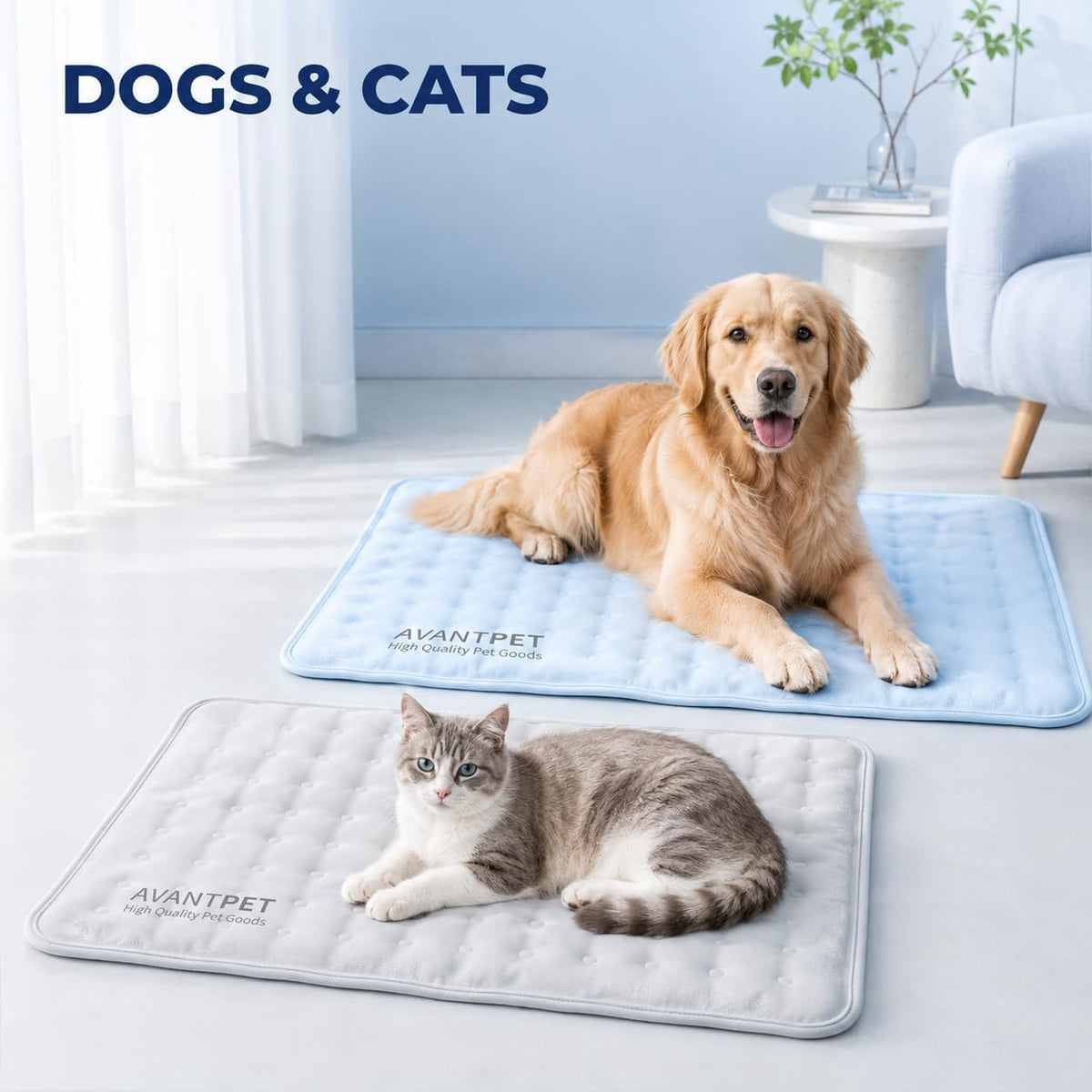 Non-Toxic Gel Cooling Mat for Dogs Medium 23.6X19.7 In, Light Grey